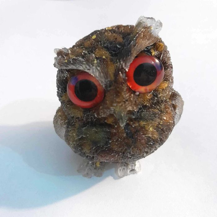 Corujas de Resina em pedra semipreciosas
