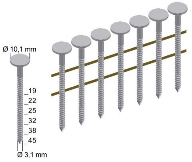 Гвоздь кровельный барабанный рифленый 25 мм