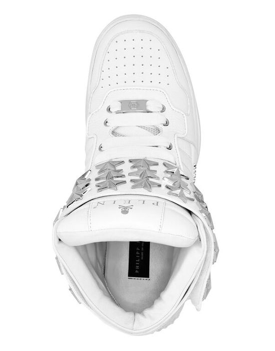в укр philipp plein THUNDER HI-TOP SNEAKERS STARS 40 размер розмір кросовки филип плейн кеды белые с звездами