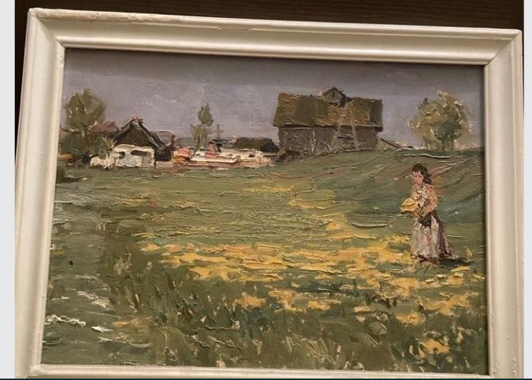 Кулик Иван Анисимович.Сельский пейзаж.масло.44х39