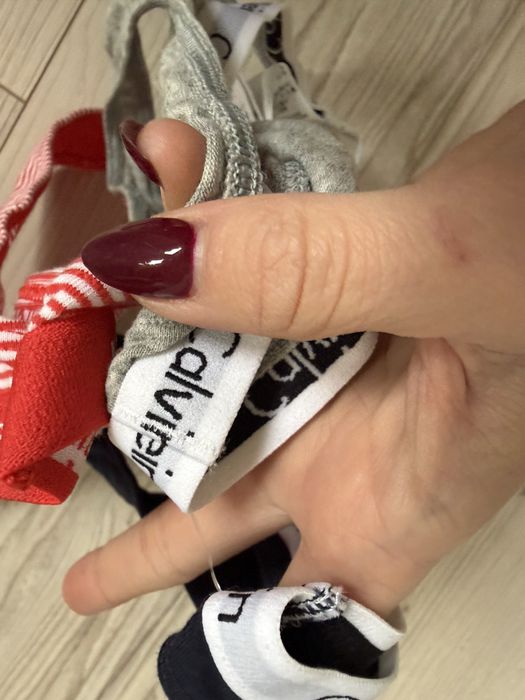 Stringi majtki Calvin Klein pakiet 3 szt logo guma rozm.S nowe !