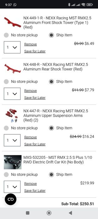 Mst rmx 2.5S + novo e motor 10.5T novo