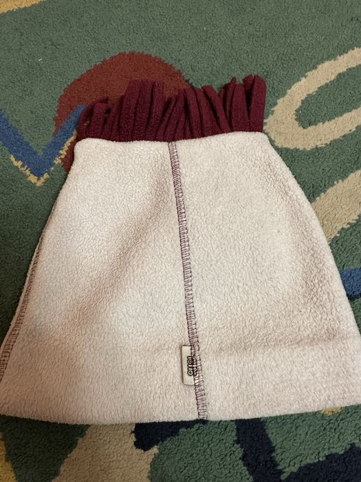 Czapka polarowa Beżowo bordowa