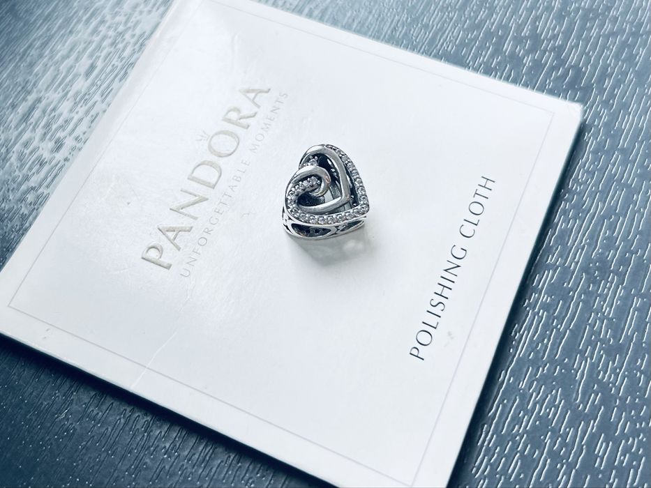 Nowy srebrny charms serce s925 do bransoletki