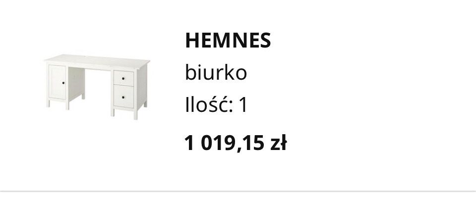 Biurko Ikea Hemnes 155x65