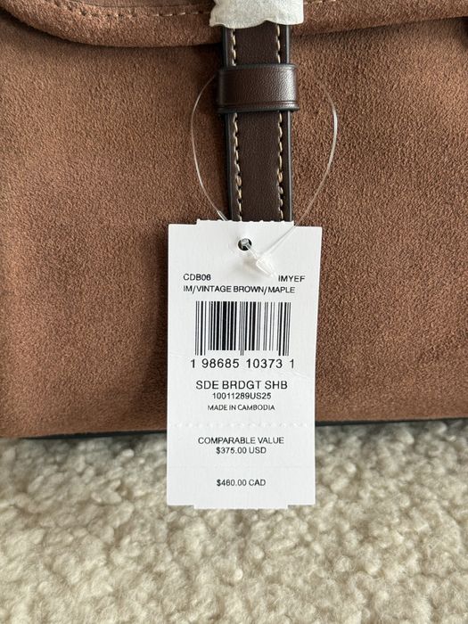 Сумка Coach Bridget Flap натуральна замш