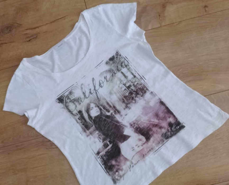 koszulka biała bawełna  YESSICA 42 XL/aplikacja przód