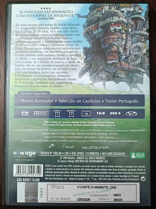 DVD "O Castelo Andante" de Hayao Miyazaki