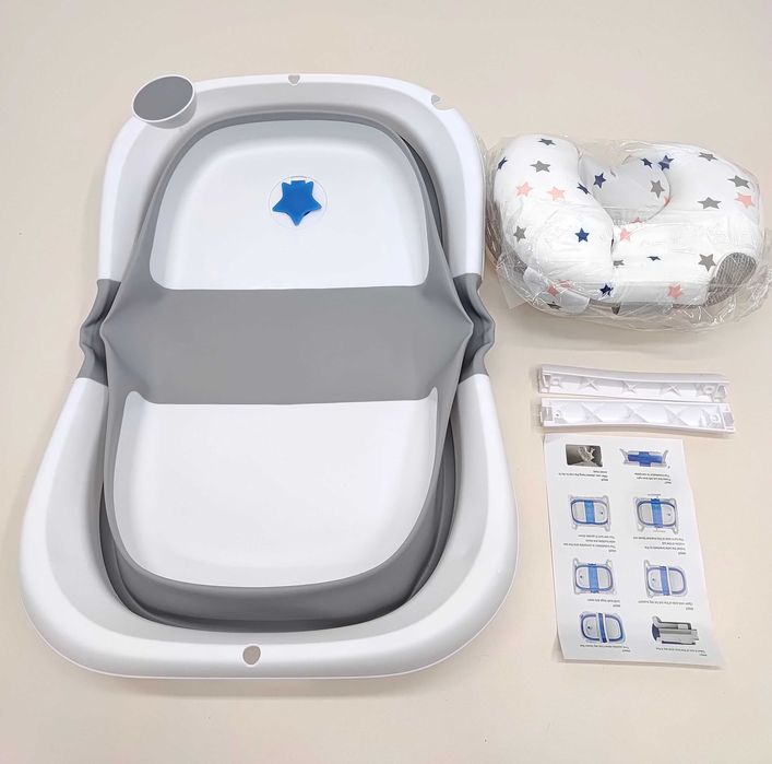 Wanienka składana Primabobo Compact z poduszką i termo-korkiem D159