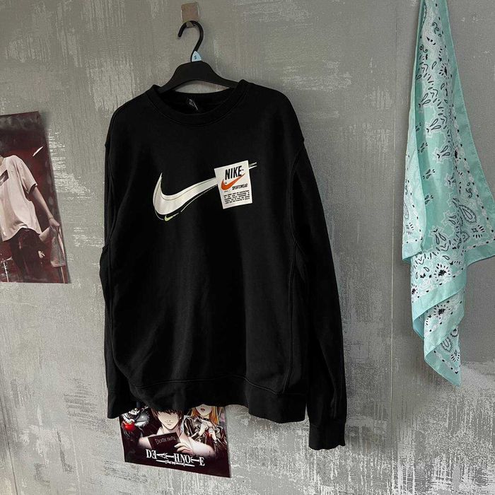 ‼️Знижка на -50%‼️(M) Nike свитшот черная кофта биг лого