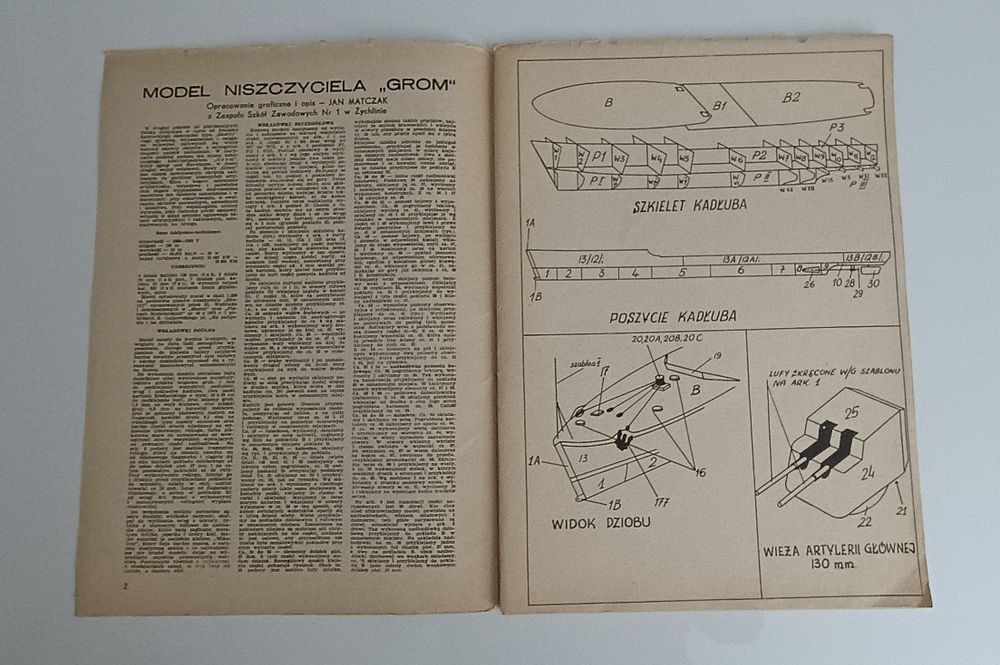 Mały Modelarz Niszczyciel ORP Grom 6 1978