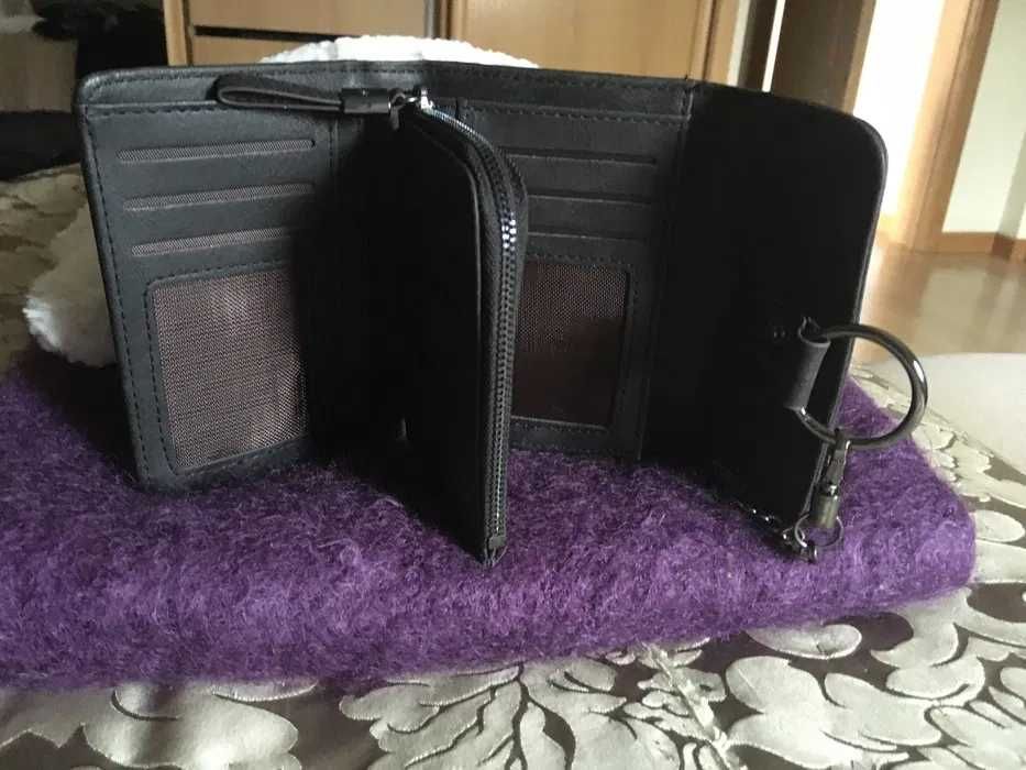 Carteira unissexo compartimento para notas, cartões...