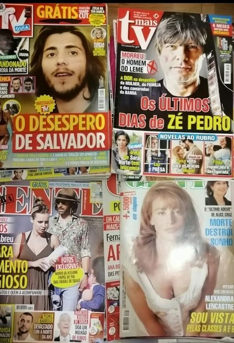 Revistas variadas e livros