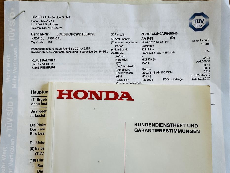 Honda Cbf600Na ABS мото з європи (6200$)