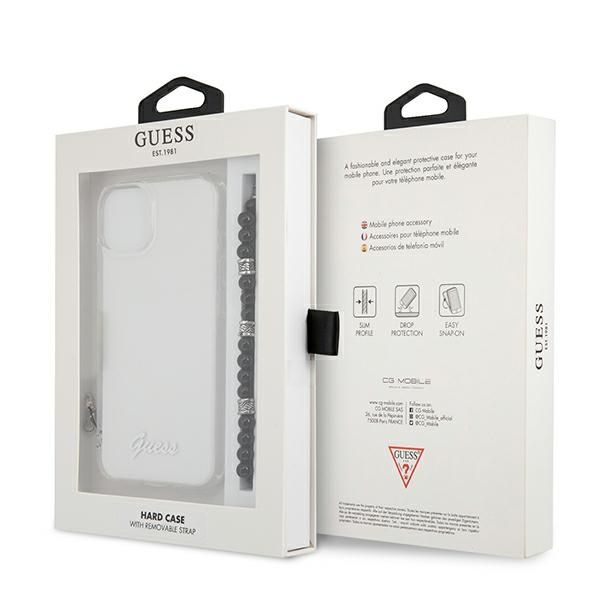 Etui Guess Black Pearl na iPhone 13 - przezroczyste