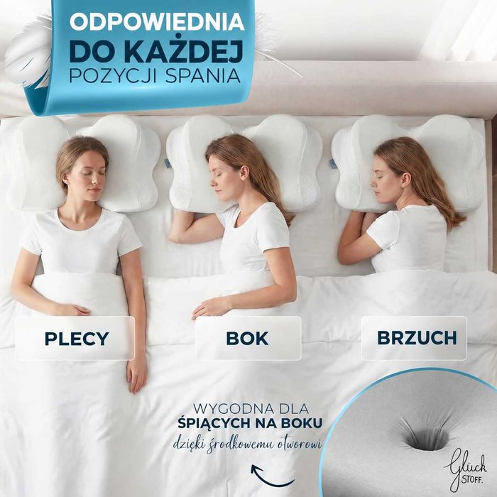 Poduszka ortopedyczna memory foam ergonomiczna pod kark GLÜCKSTOFF