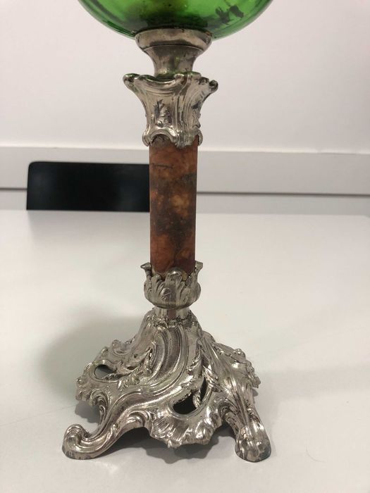 Kolumnowa lampa naftowa secesja.