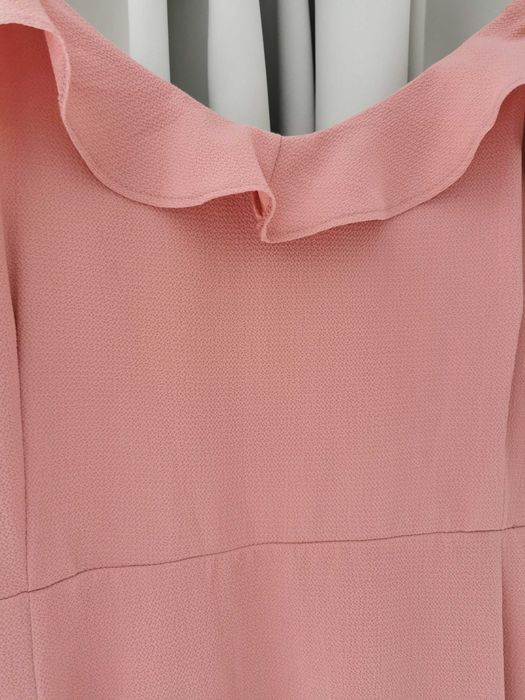 Sukienka wesele komunia długa maxi 44 46 pudrowy róż