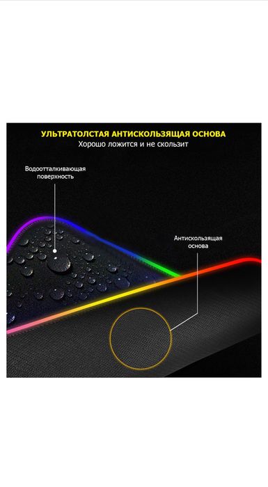 Геймерский коврик для мыши SKY Game RGB подсветка Gradient 70х30см