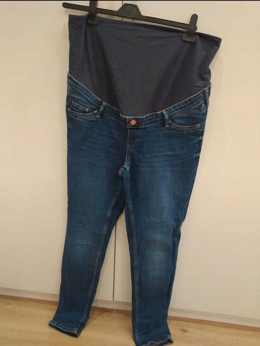 Calças de maternidade, ganga azul, tamanho L