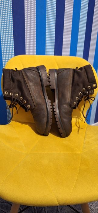 Buty zimowe trapery timberland 43 27,5cm skóra naturalna brązowe