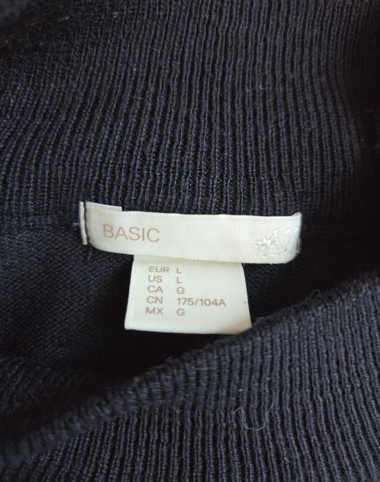 Sukienka codzienna 40 L H&M granatowa elegancka midi Basic