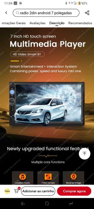 Vendo radio de carro novo