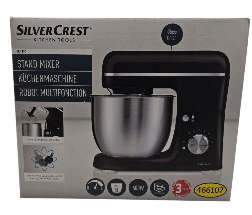 Robot kuchenny SilverCrest Robot planetarny SKM 600 D4 600 W czarny