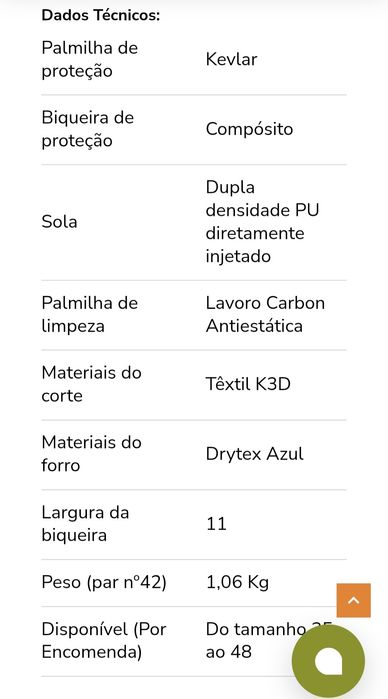 Sapatilhas de segurança antiderrapante .S 3+SR . Tamanho  40 .