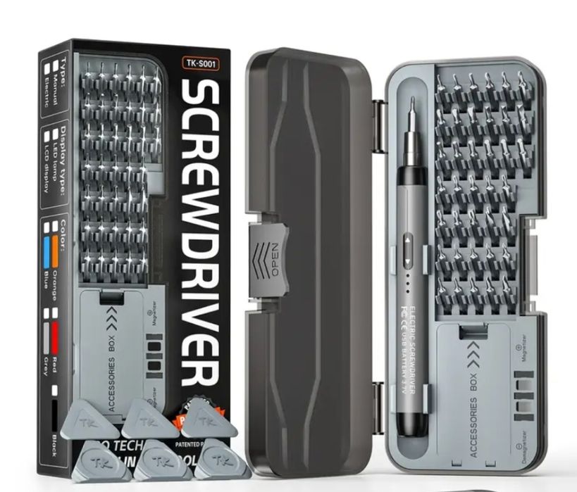 Електровикрутка з набором змінних біт 38шт