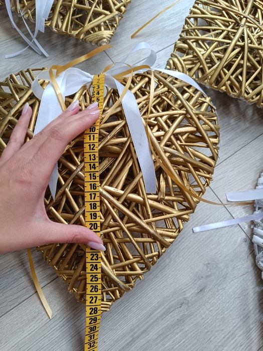 Ozdoby weselne wiklinowe serca