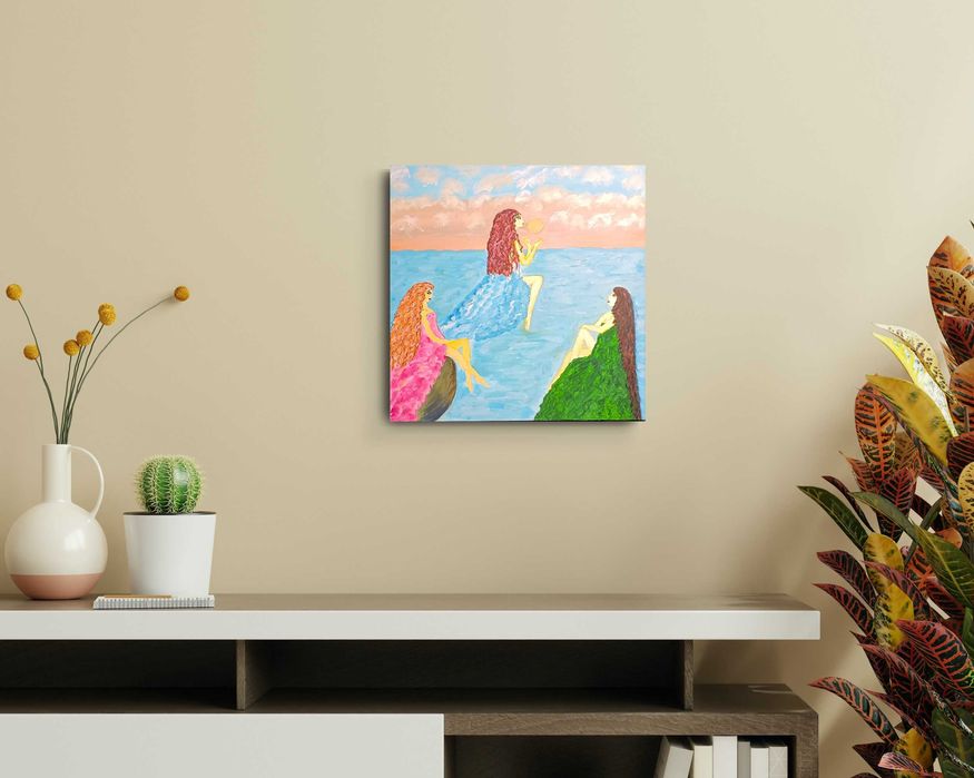 Картина акрилом "Німфи моря".