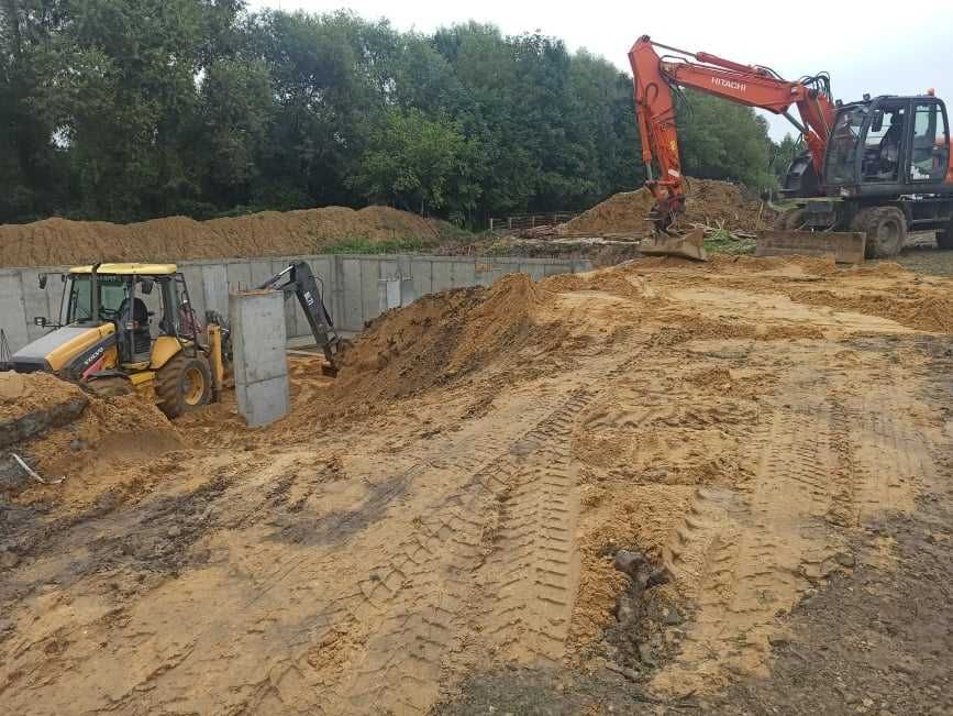 Usługi koparko - ładowarką, koparką obrotową na kołach oraz koparka gąsienicową