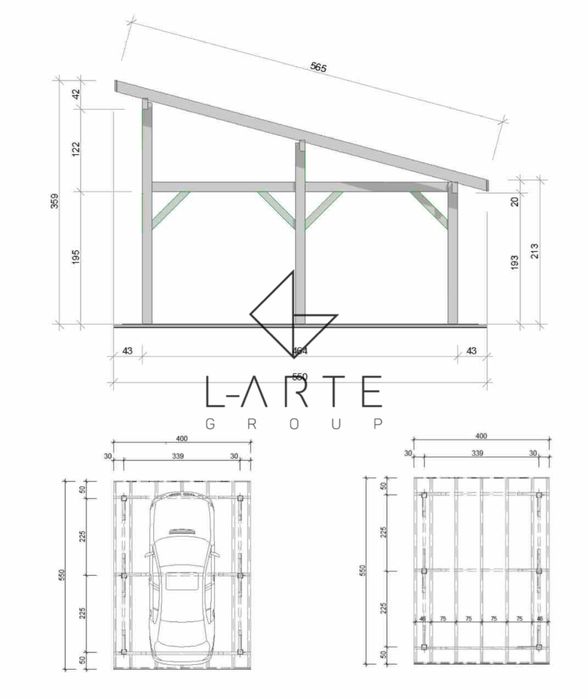 MONTE I Wiata garażowa carport jednostanowiskowa fotowoltaika