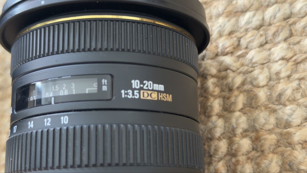 Sigma 10-20mm f/3.5 EX DC HSM Canon — grande angular (ler descrição)