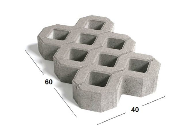 Płyta ażurowa 40 x 60 x 8 (cm).