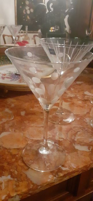 Oito luxuosas taças de Champanhe-Cristal