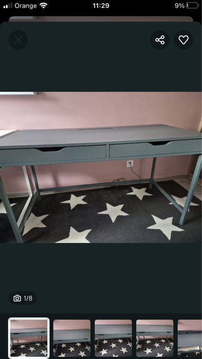 Biurko ikea Alex szare