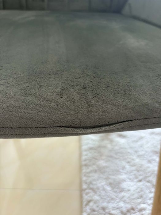 Conjunto de 6 cadeiras de veludo cinzentas claras
