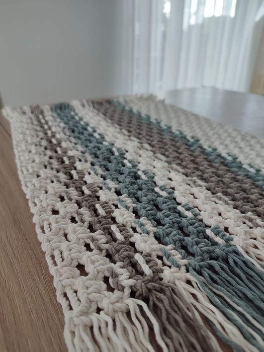 Bieżnik serweta podkładka dywanik makrama handmade Boho kamper prezent