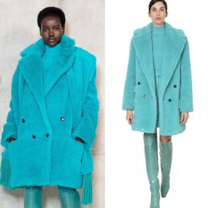 MAX MARA Шуба оверсайз из шерсти и шелка