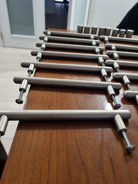 Puxadores aço inoxidável   escovado prateado incluí