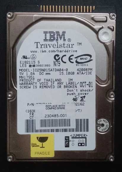 Dysk twardy IBM 07N7448 15.1GB 4.2K ATA 2.5'' IC25N015ATDA04-0