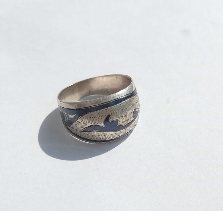 Кольцо Чернь. Перстень Кубачи. Срібло 875. Зірочка. СССР