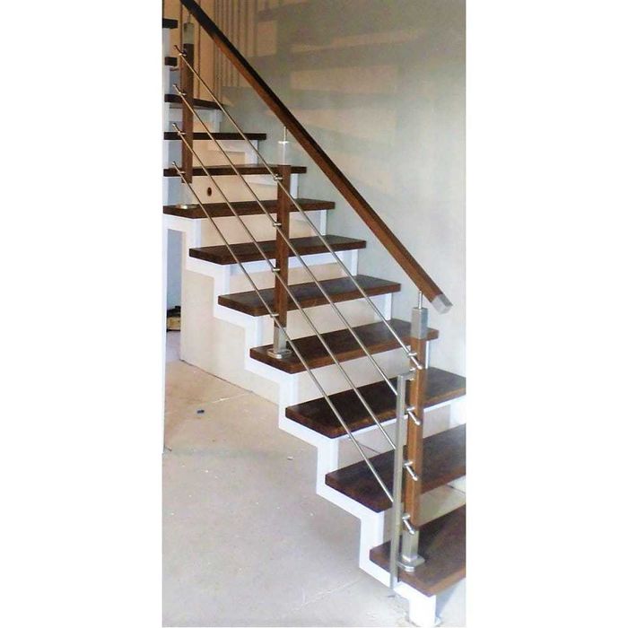 Balustrada stal nierdzewna drewno 40x40mm