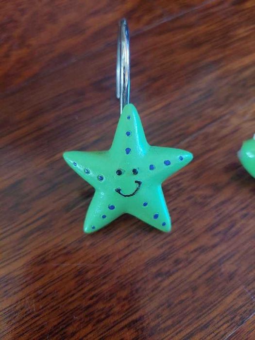 10 ganchos com motivos de mar para cortina de duche