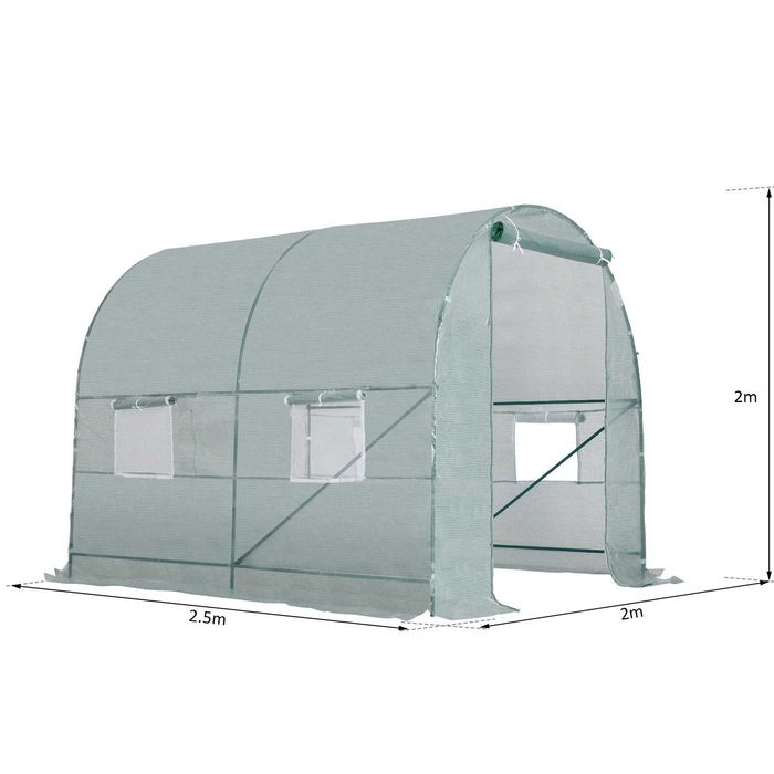 Estufa para Horta ou Jardim Transparente 250x200x200 cm com 4 Janelas
