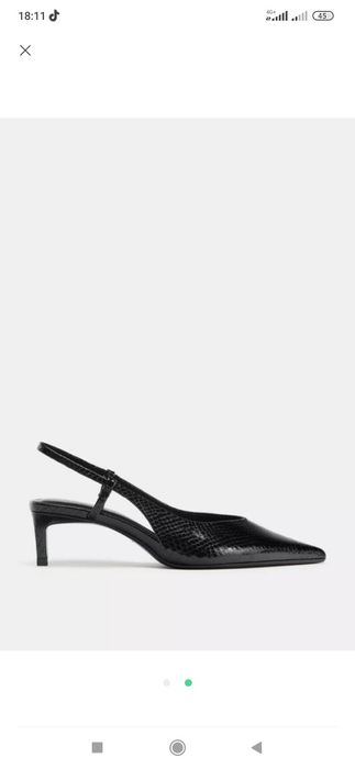 Туфлі жіночі чорні слінгбеки zara new