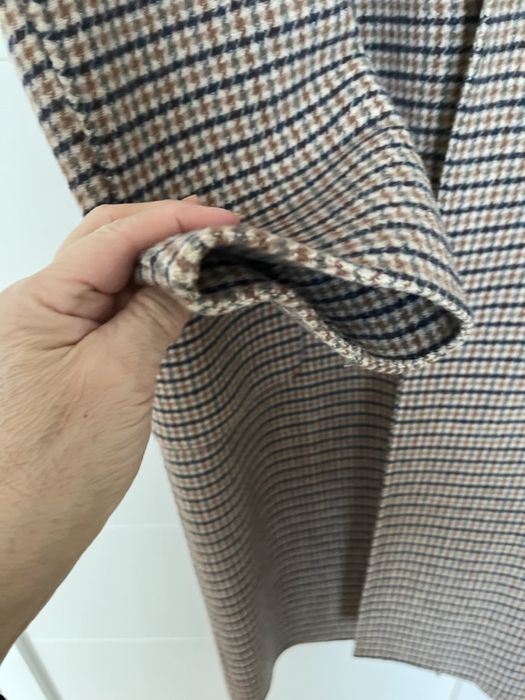 вовняне пальто в клітинку від бренду Massimo Dutti