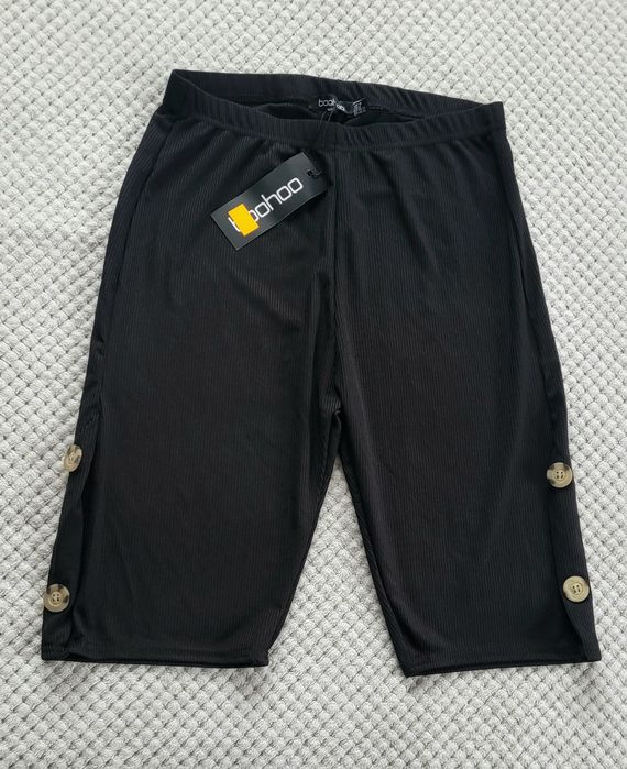 Hit Nowe krótsze spodenki legginsy damskie sportowe w prążkowane